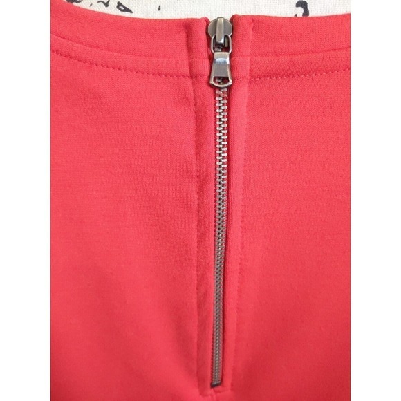 Club Monaco size 8 Medium Back sleeve Zip Shift Dress Orange Long sleeve knit - Picture 4 of 5